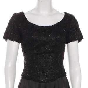 Carmen Marc Valvo Black Embroidered Women's Blouse